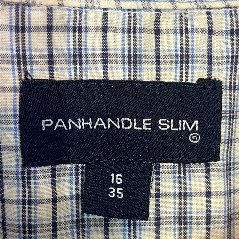 Panhandle Slim Men’s Western Pearl Snap Shirt – Plaid Long Sleeve Size 16 / 35 - Picture 2 of 9